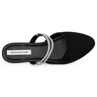 Foto 3 | Flats Clásicas Exterior Gamuza Sintética Color Negro Para Mujer De Rbcollection