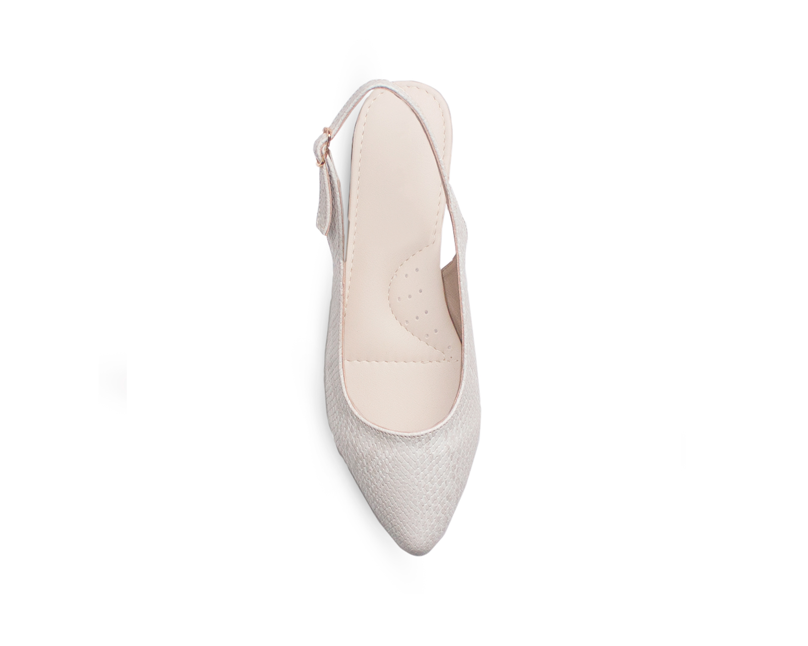 Foto 4 pulgar | Flats Color Beige Hebilla Material Sintetico