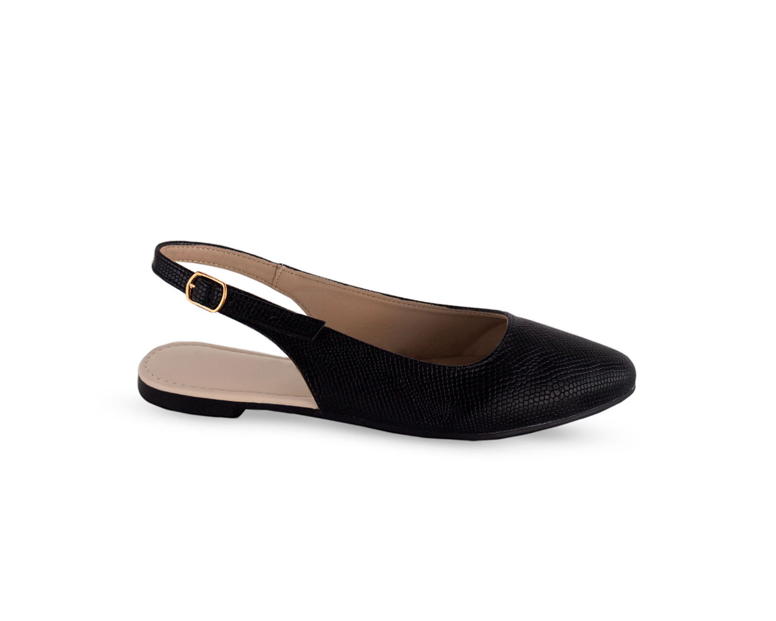 Foto 2 | Flats Color Negro Hebilla Material Sintético