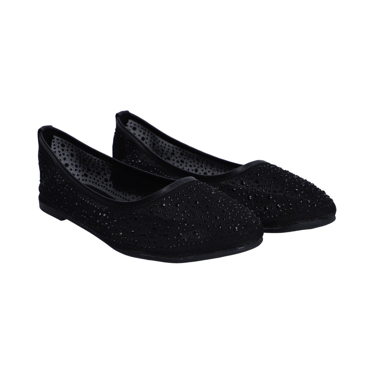 Balerina Berlin Textil Negra Cristales para Dama