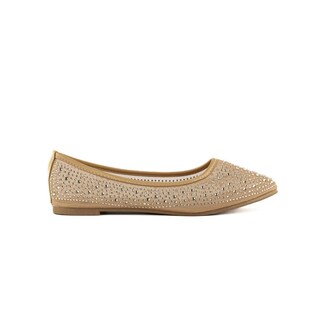 Foto 1 | Balerina Zapato Brillo Flat Confort De Mujer Walki Belinda Beige