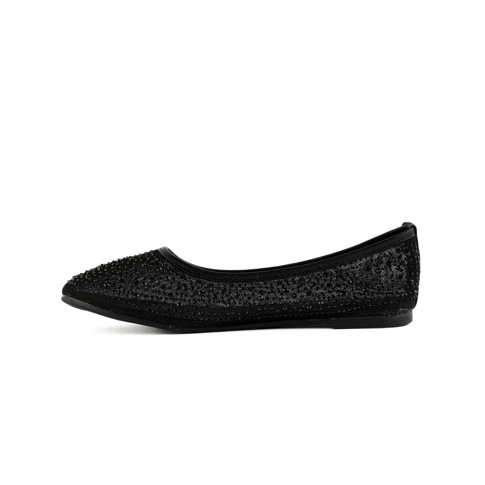 Foto 2 | Balerina Zapato Brillo Flat Confort De Mujer Walki Belinda Negro