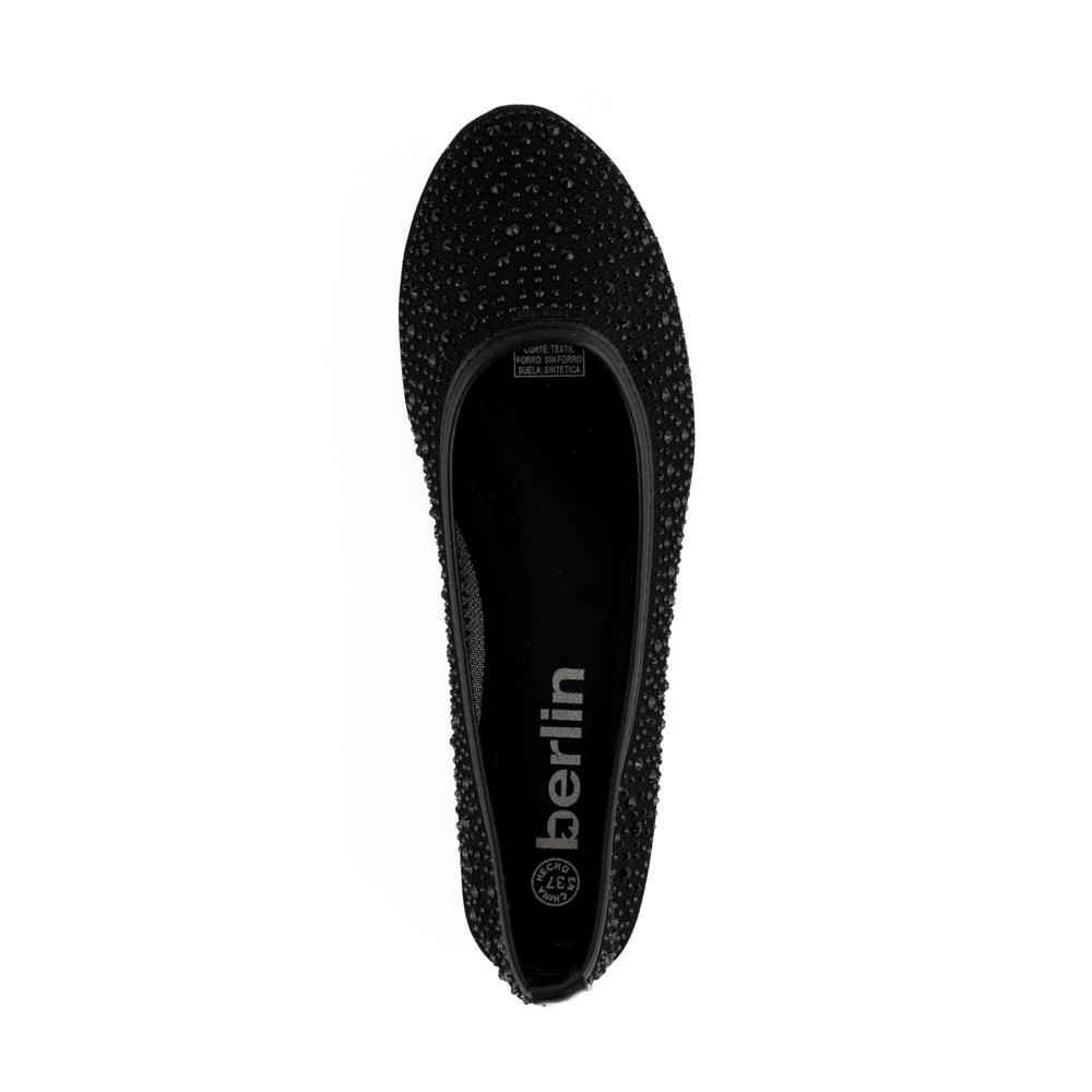Foto 4 pulgar | Balerina Zapato Brillo Flat Confort De Mujer Walki Belinda Negro