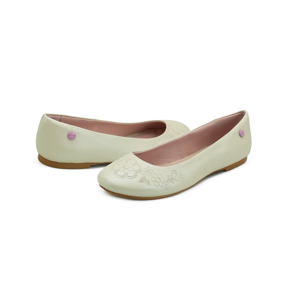 Foto 3 pulgar | Balerina Chabelo Para Niña Casual Color Charol Hueso 21-25 Beige