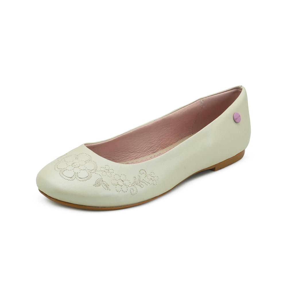 Foto 4 pulgar | Balerina Chabelo Para Niña Casual Color Charol Hueso 21-25 Beige