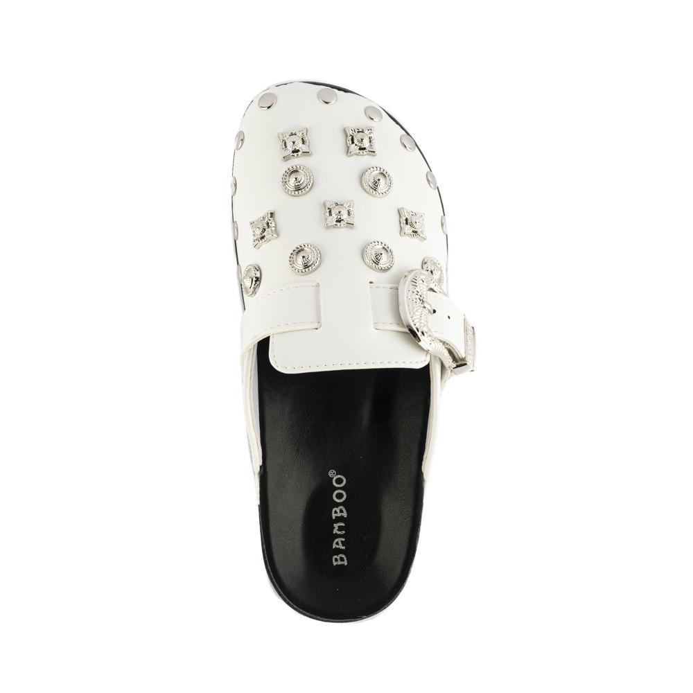 Foto 5 pulgar | Mule Brillo Flat Zapato Moda Para Mujer Walki Akemi Blanco