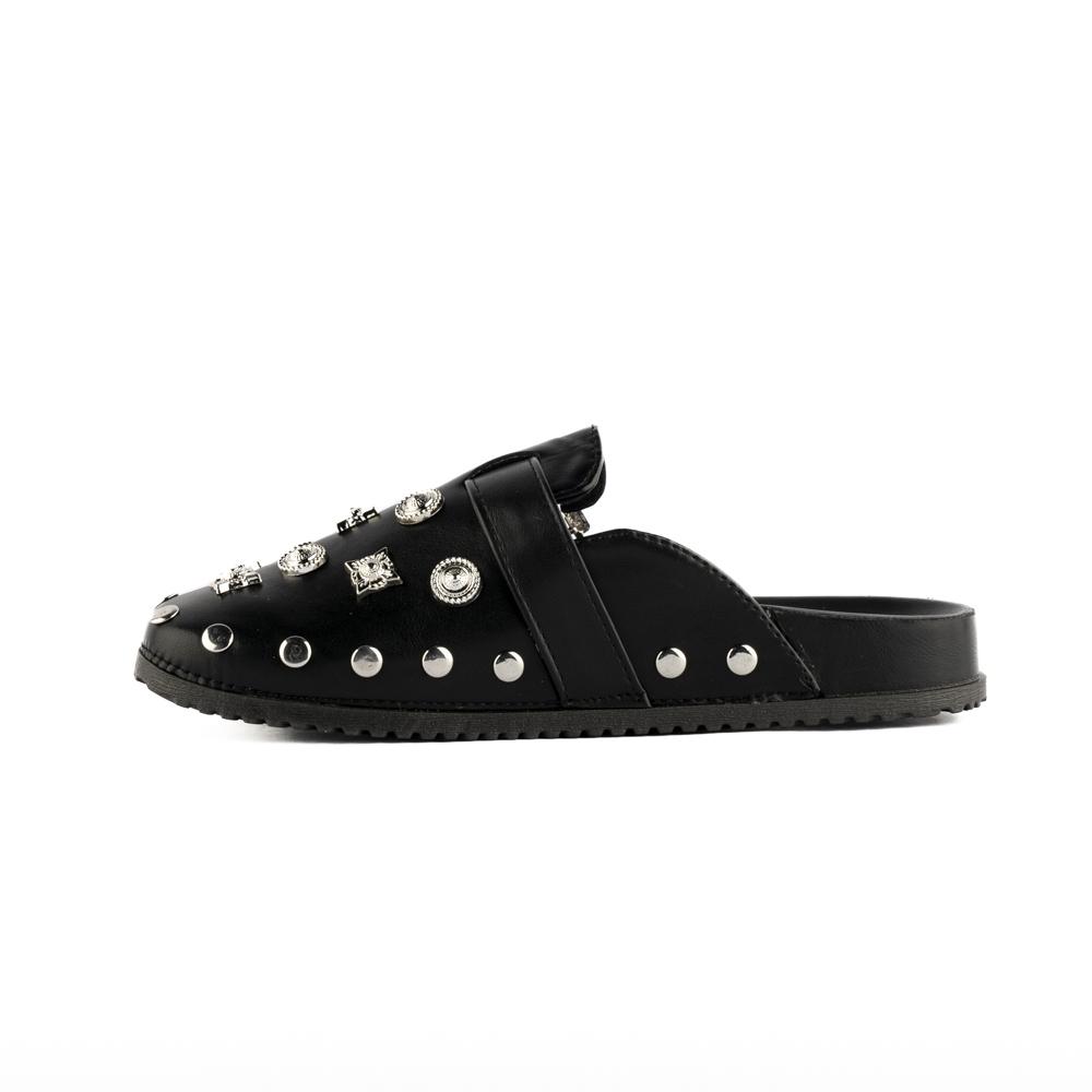 Foto 3 pulgar | Mule Brillo Flat Zapato Moda Para Mujer Walki Akemi Negro