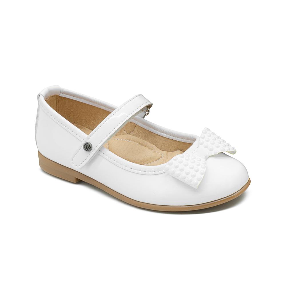 Balerina Flat Primera Comunión Presentacion Charol Blanco Blanco