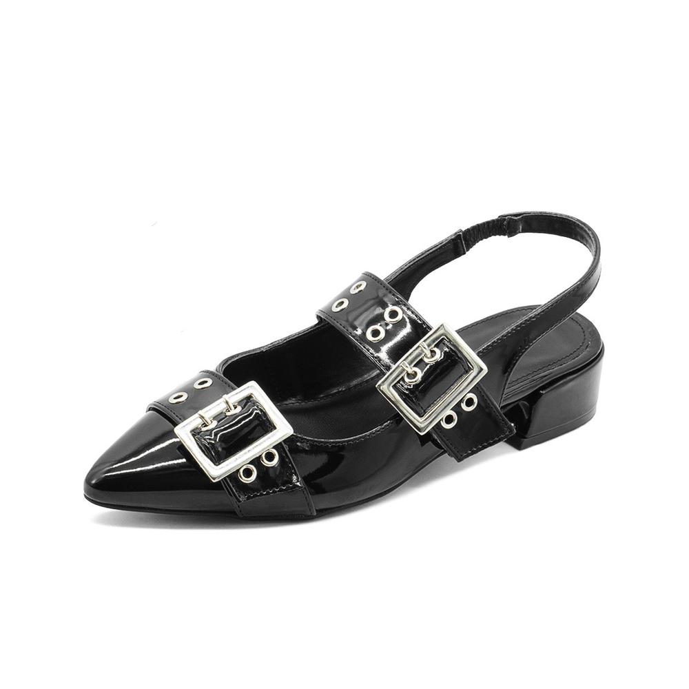 Foto 5 pulgar | Flats Balerina Elegante Para Dama Oficina Charol Negro Negro