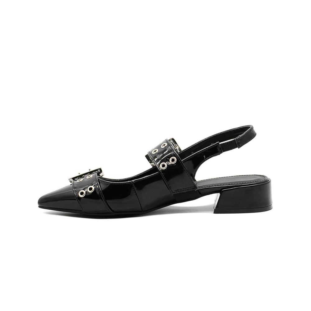 Foto 7 pulgar | Flats Balerina Elegante Para Dama Oficina Charol Negro Negro
