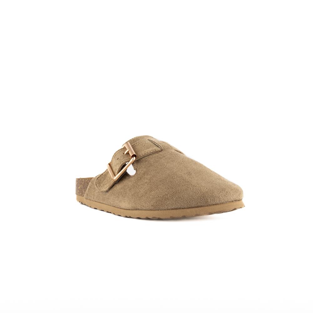 Foto 4 pulgar | Mule Buck Flat Zapato Moda Para Mujer Walki Nora Beige