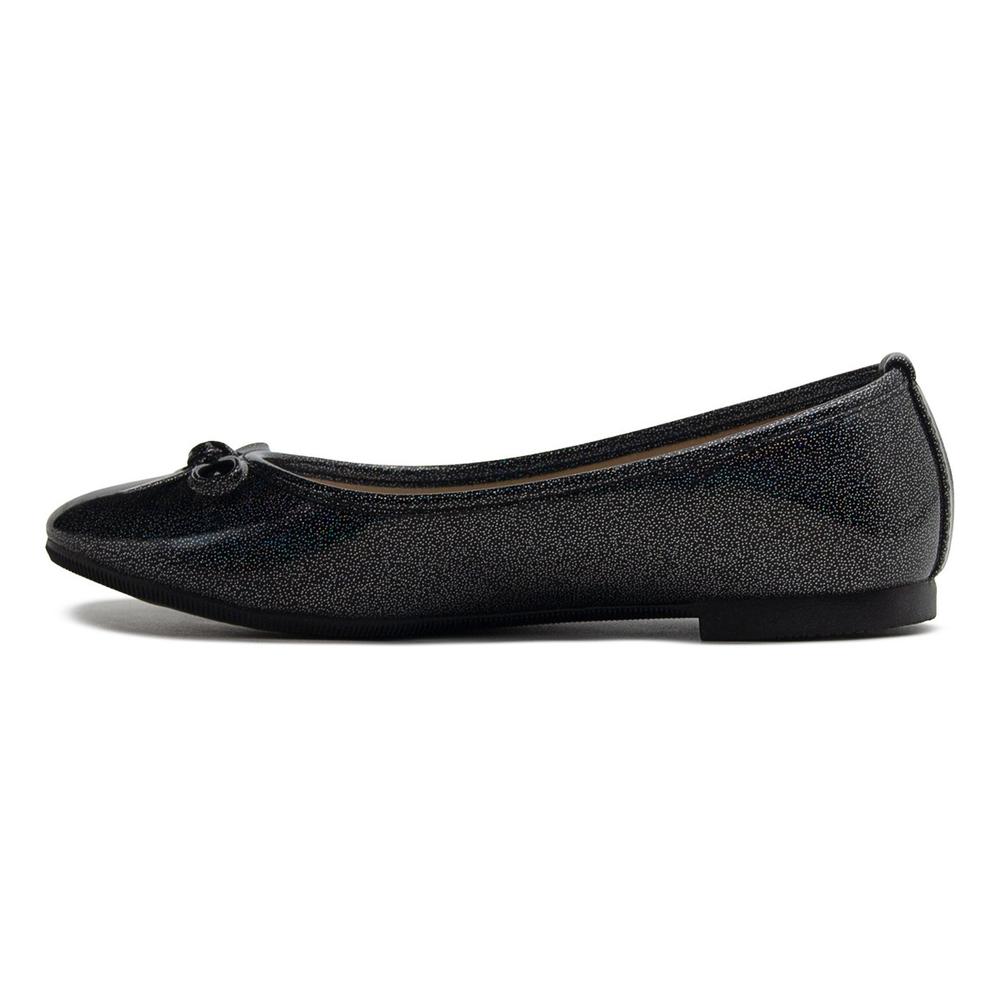 Foto 4 | Zapatilla Balerina Para Niña Brillos Tornasol Antiderrapante Negro