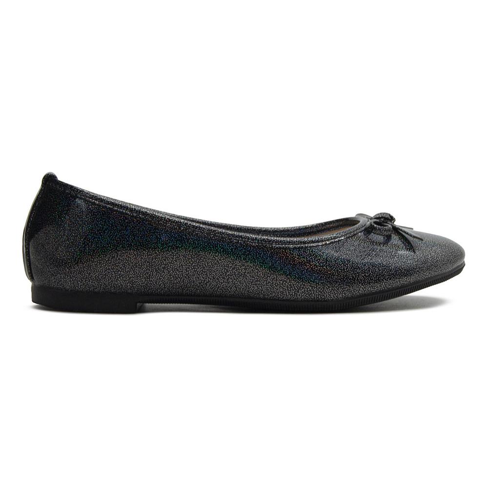 Foto 6 pulgar | Zapatilla Balerina Para Niña Brillos Tornasol Antiderrapante Negro
