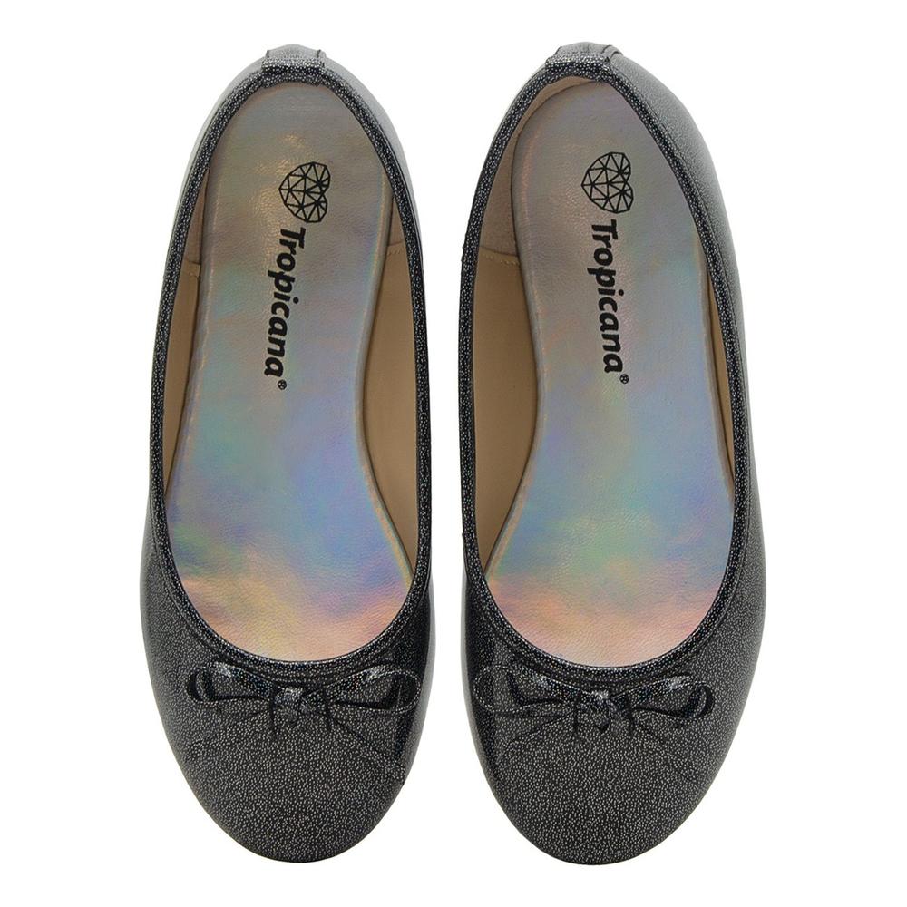Foto 7 pulgar | Zapatilla Balerina Para Niña Brillos Tornasol Antiderrapante Negro