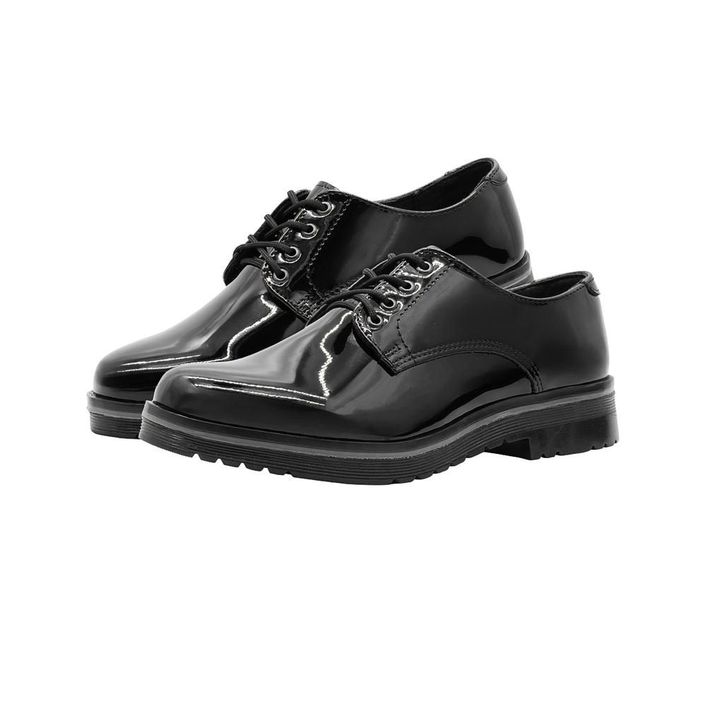Foto 7 pulgar | Derby Para Mujer Greenlove  Charol Negro Agujetas Casuales Negro