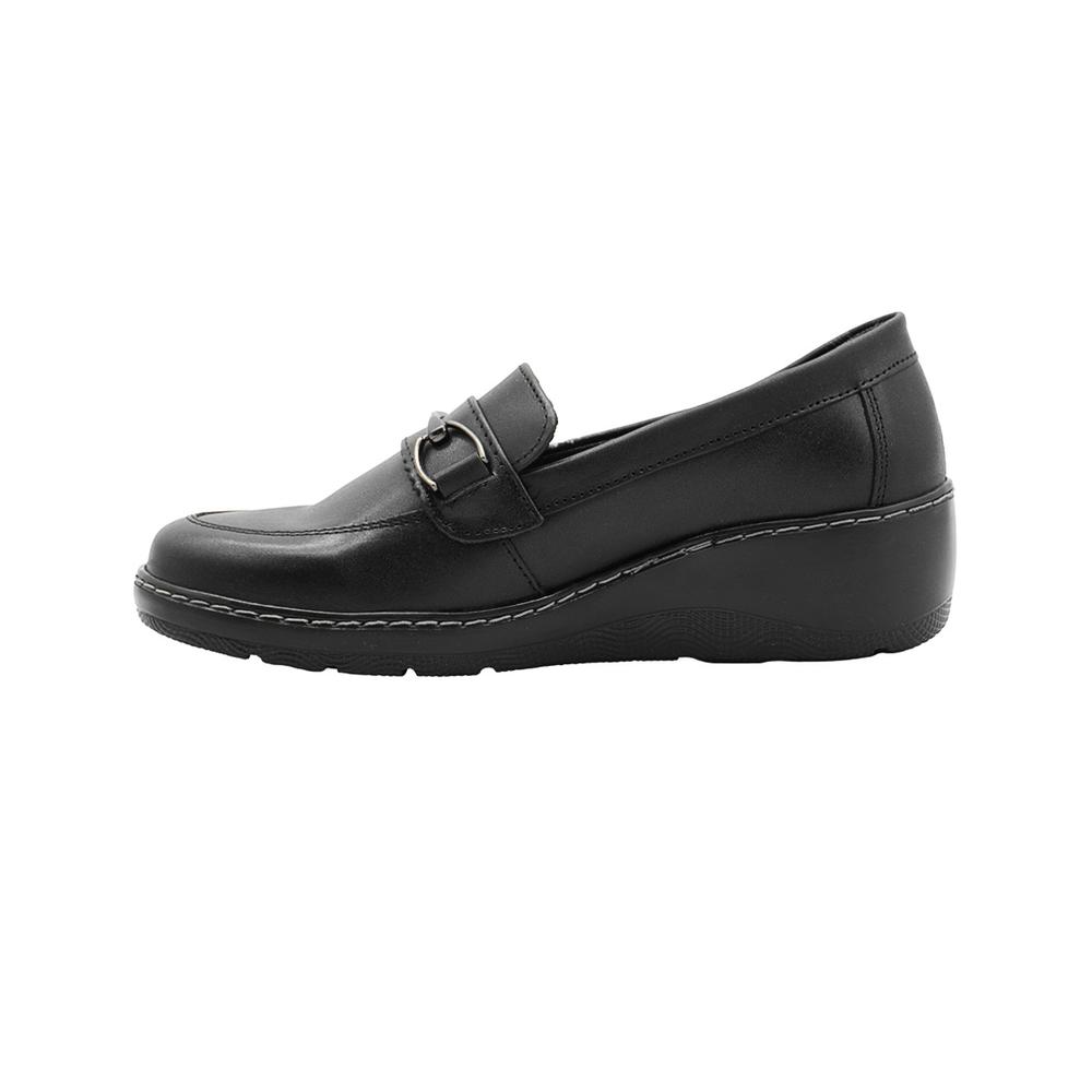 Foto 3 pulgar | Zapato Piso Confort Para Mujer Piel Color Negro Suavecito Negro