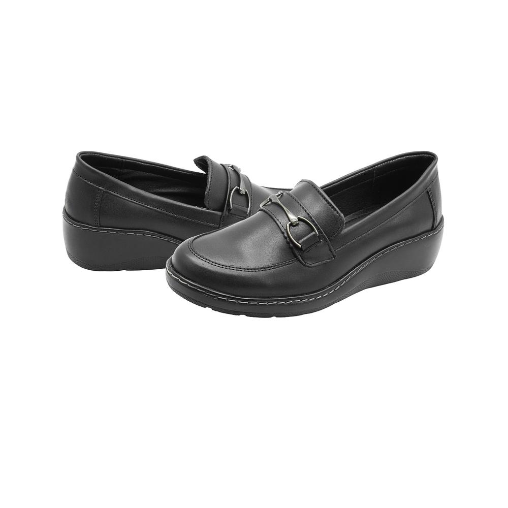 Foto 6 pulgar | Zapato Piso Confort Para Mujer Piel Color Negro Suavecito Negro