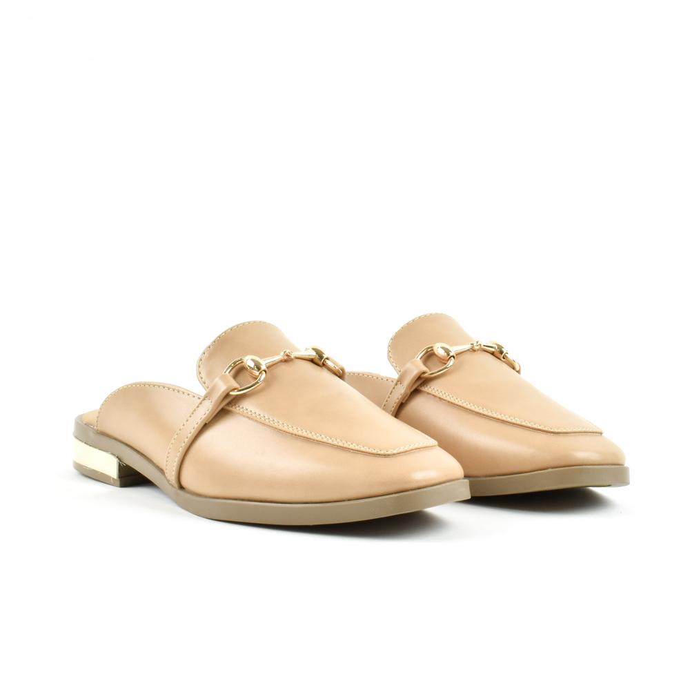 Foto 4 pulgar | Mule Flat Zapato Moda Elegante Para Mujer Walki Galilea Beige