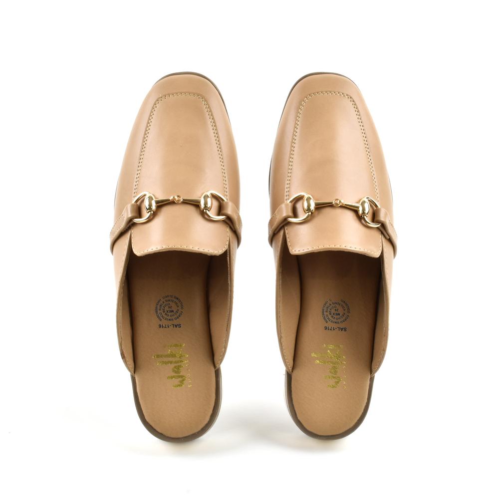 Foto 5 pulgar | Mule Flat Zapato Moda Elegante Para Mujer Walki Galilea Beige
