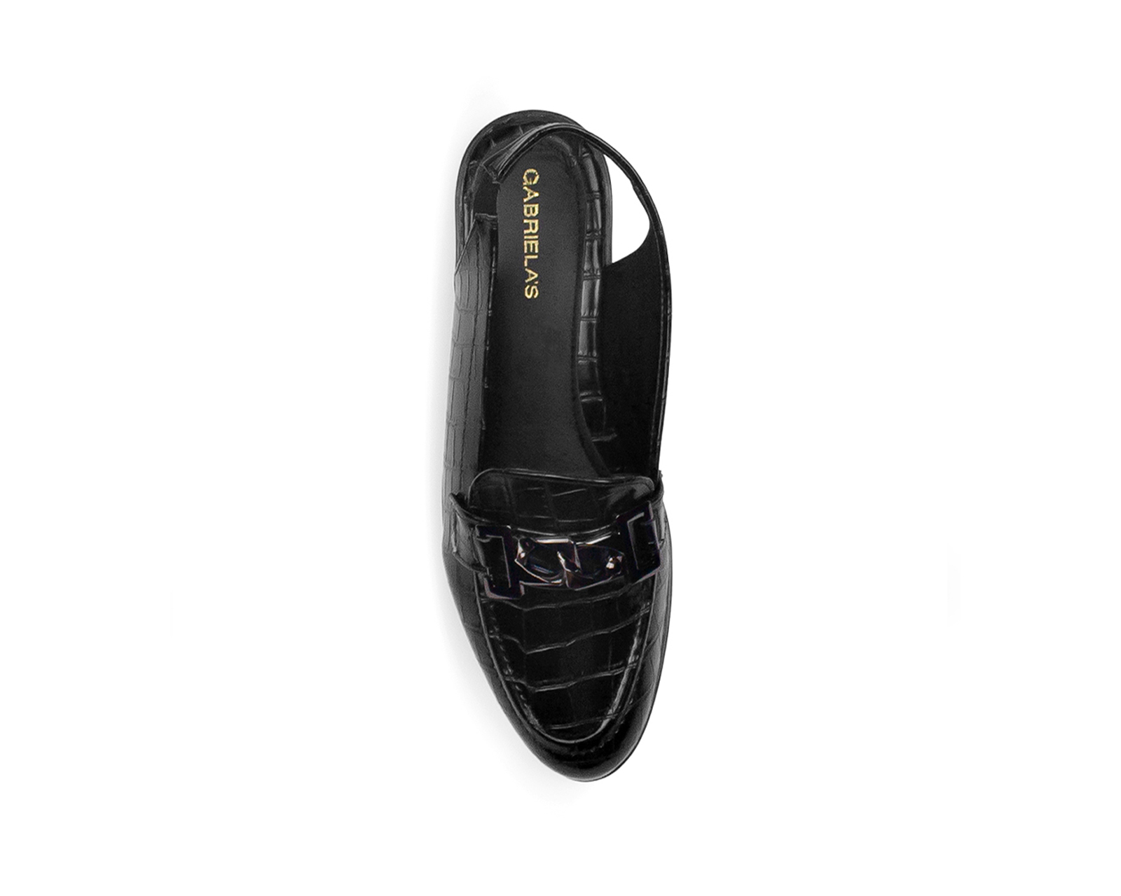Foto 4 pulgar | Balerina Color Negro Herraje Material Sintetico