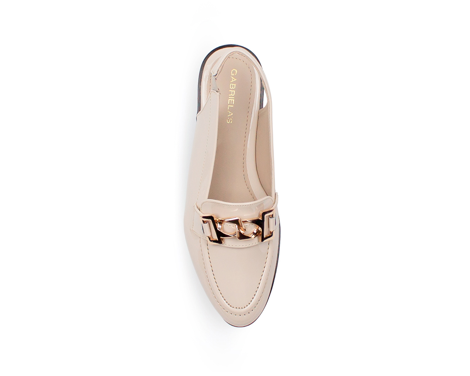 Foto 4 pulgar | Balerina Color Beige Herraje Material Sintético
