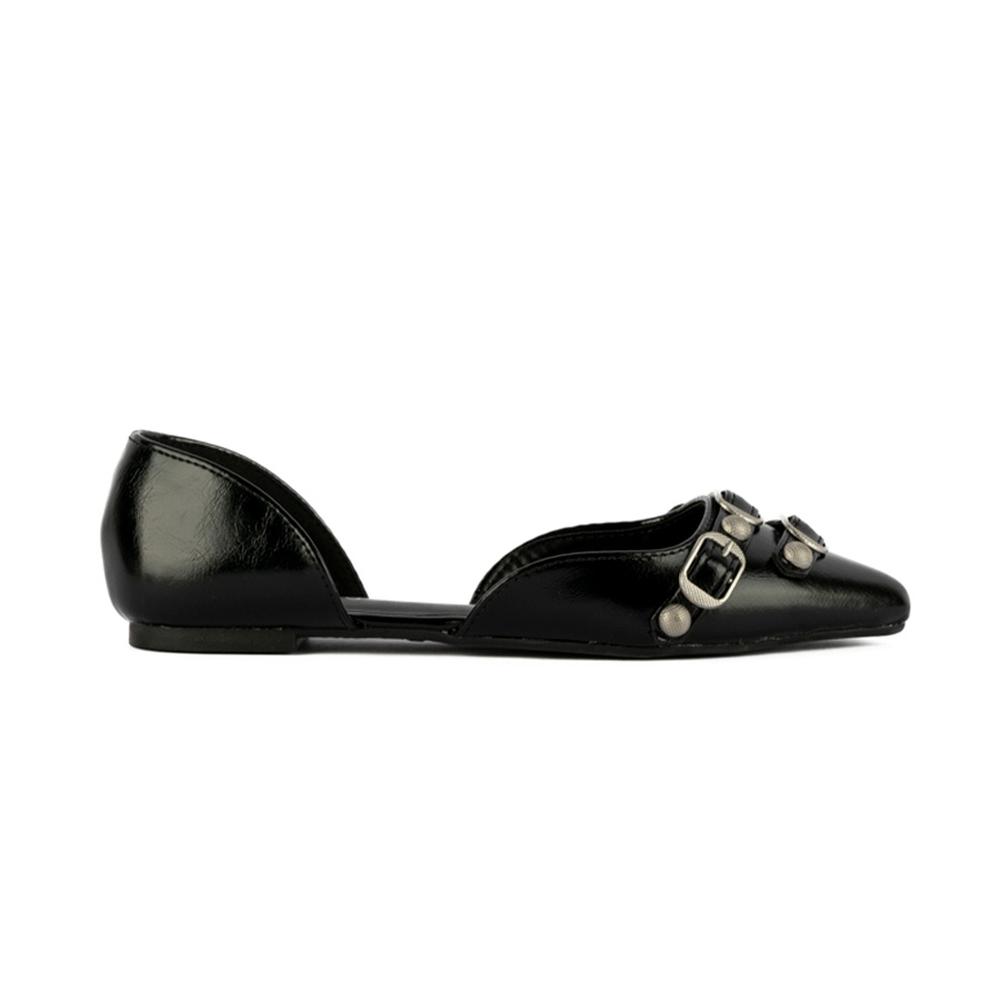 Balerina Flat Zapato Plano Moda Casual De Mujer Walki Helena Negro