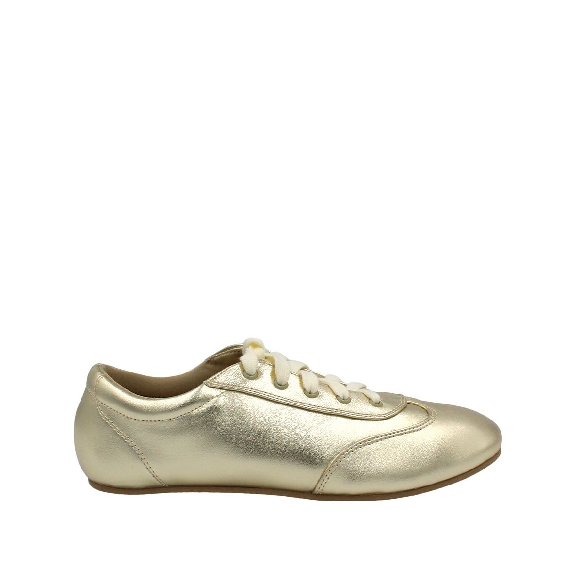 Tenis Flats Con Agujetas Tonalidades Metálicas Alessa