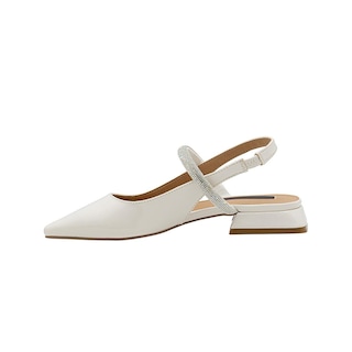 Foto 2 | Flat Balerina Salamandra Color Charol Blanco Oficina Formal Gris