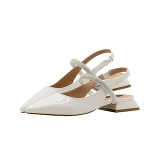 Foto 6 | Flat Balerina Salamandra Color Charol Blanco Oficina Formal Gris
