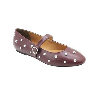 Foto 1 | Flats Balerina Salamandra Para Mujer Moda Color Vino Vino