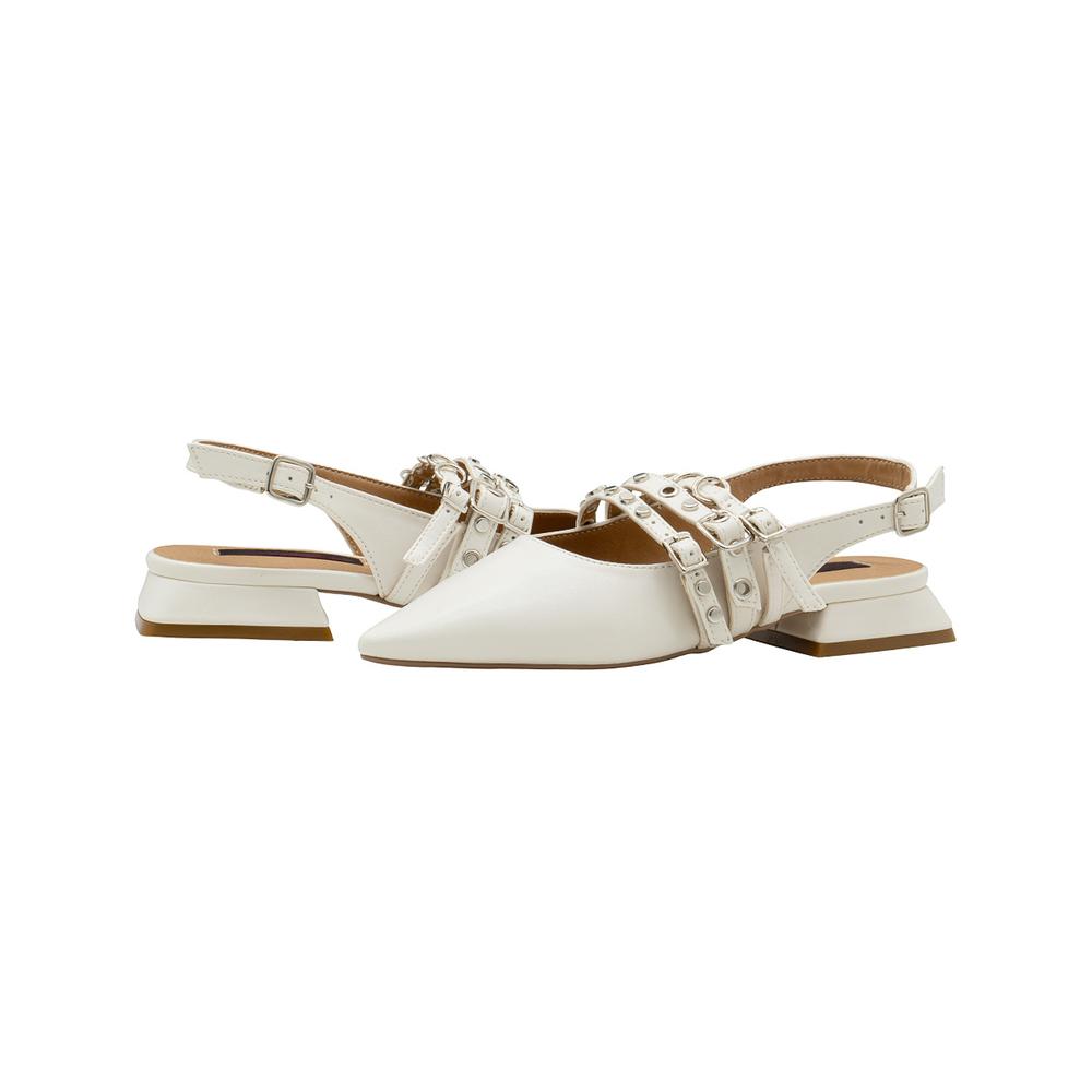 Foto 7 pulgar | Flat Balerina Para Dama Salamandra  Beige Elegante Oficina Cafe