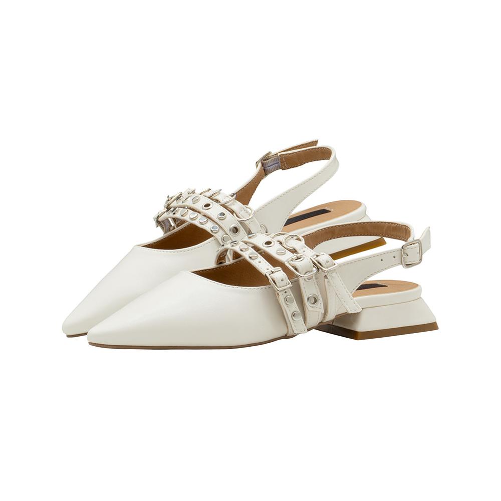 Foto 8 pulgar | Flat Balerina Para Dama Salamandra  Beige Elegante Oficina Cafe