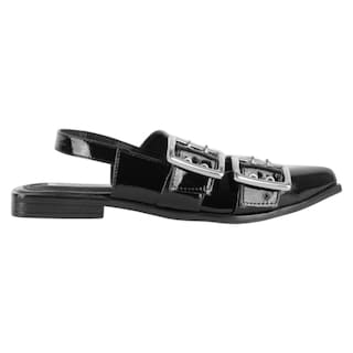Foto 2 | Flats Puntales Exterior Charol Color Negro Para Mujer De Rbcollection