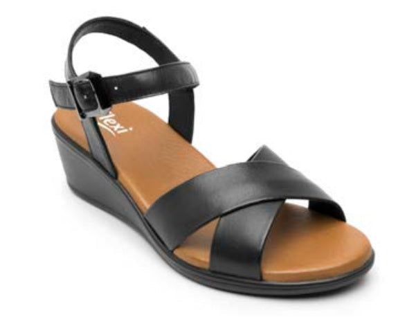 Sandalias de Tacón Flexi Negras para Mujer