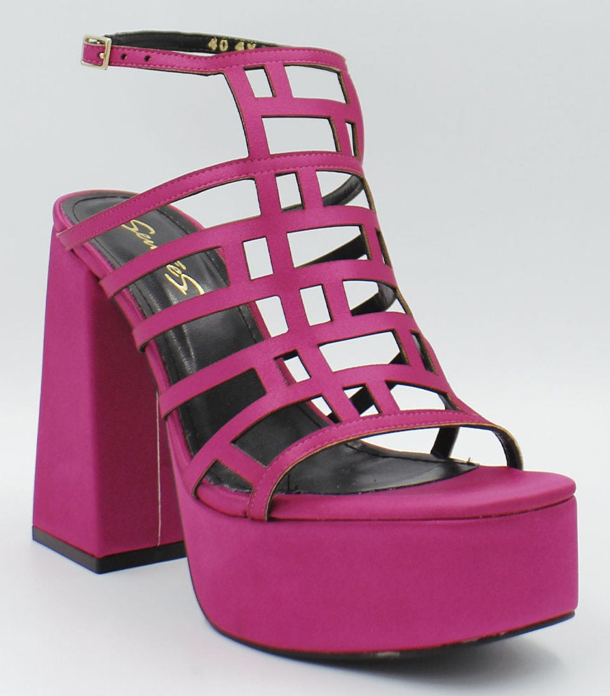 Foto 2 pulgar | Sandalias con Tacón y Plataforma Danae Núñez SE 49-744 Rosas para Mujer