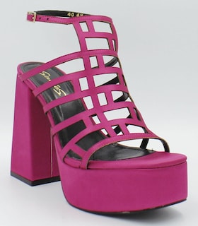 Foto 1 | Sandalias con Tacón y Plataforma Danae Núñez SE 49-744 Rosas para Mujer