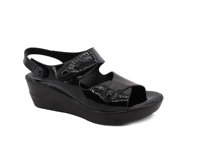 Foto 1 | Sandalias Manet 335-08 color Negro Charol Arrugado