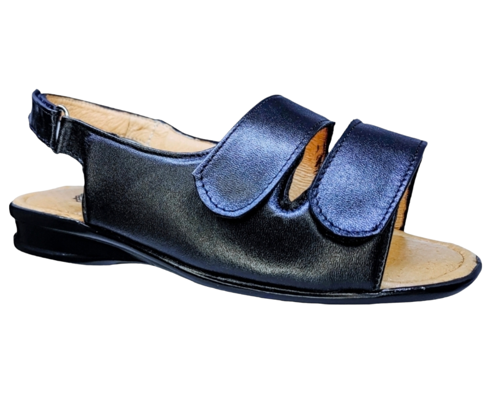 Foto 2 pulgar | Sandalias Enco Footwear en Piel de Borrego Negras para Mujer