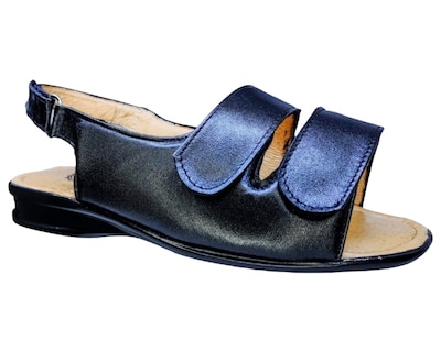 Foto 1 | Sandalias Enco Footwear en Piel de Borrego Negras para Mujer