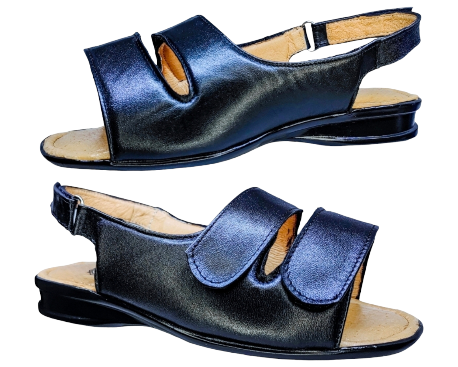 Foto 4 pulgar | Sandalias Enco Footwear en Piel de Borrego Negras para Mujer