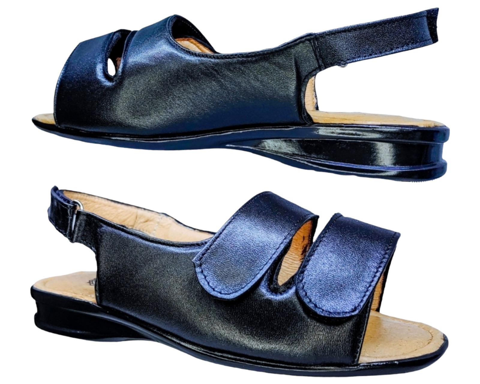 Foto 5 pulgar | Sandalias Enco Footwear en Piel de Borrego Negras para Mujer