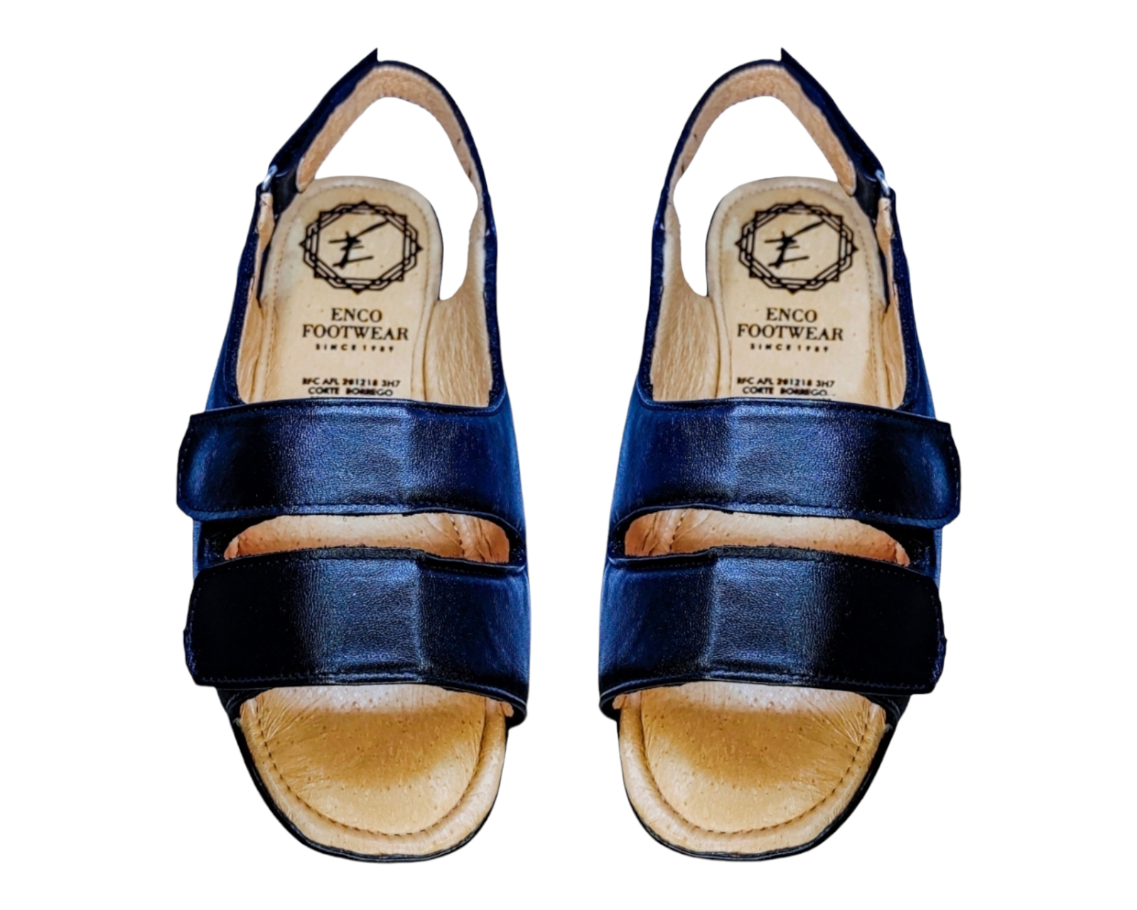 Foto 7 pulgar | Sandalias Enco Footwear en Piel de Borrego Negras para Mujer