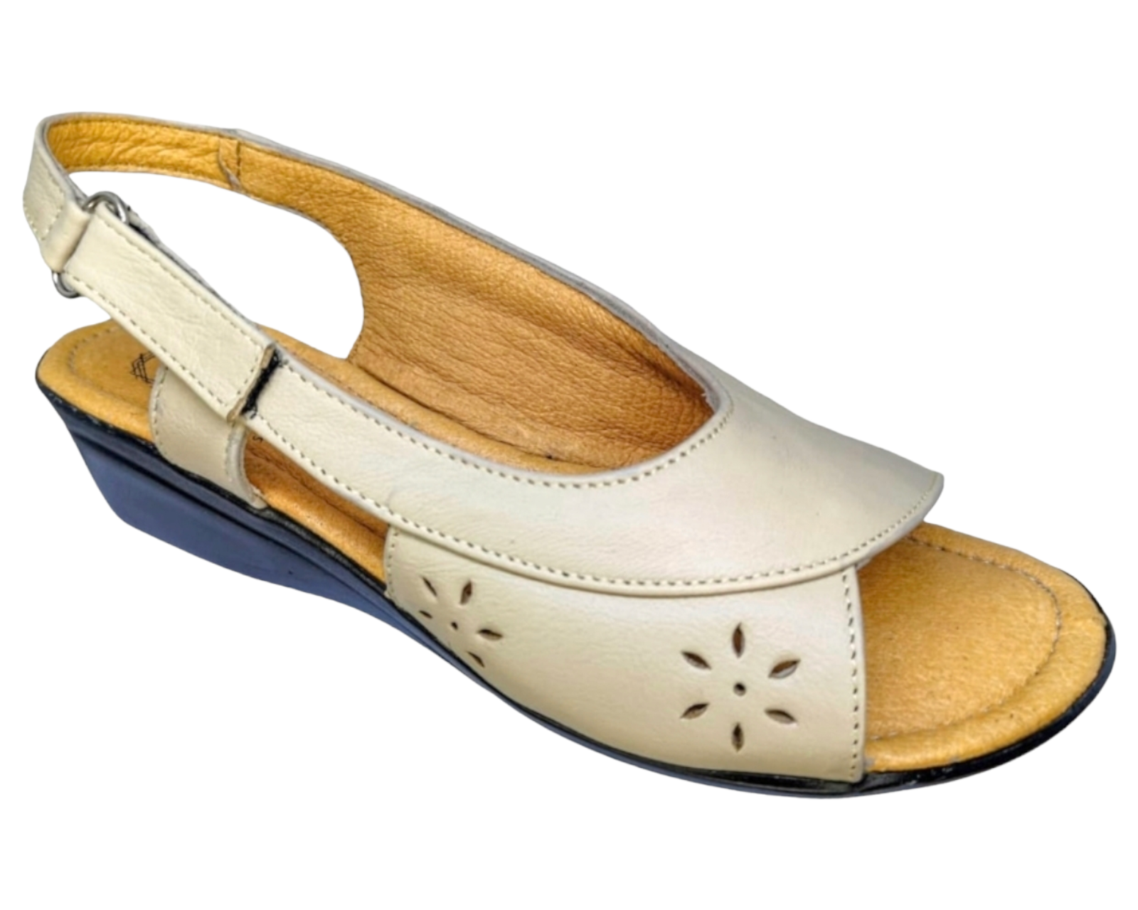 Foto 2 pulgar | Sandalias Enco Footwear de Piel Borrego Soft Comfort Beiges para Mujer