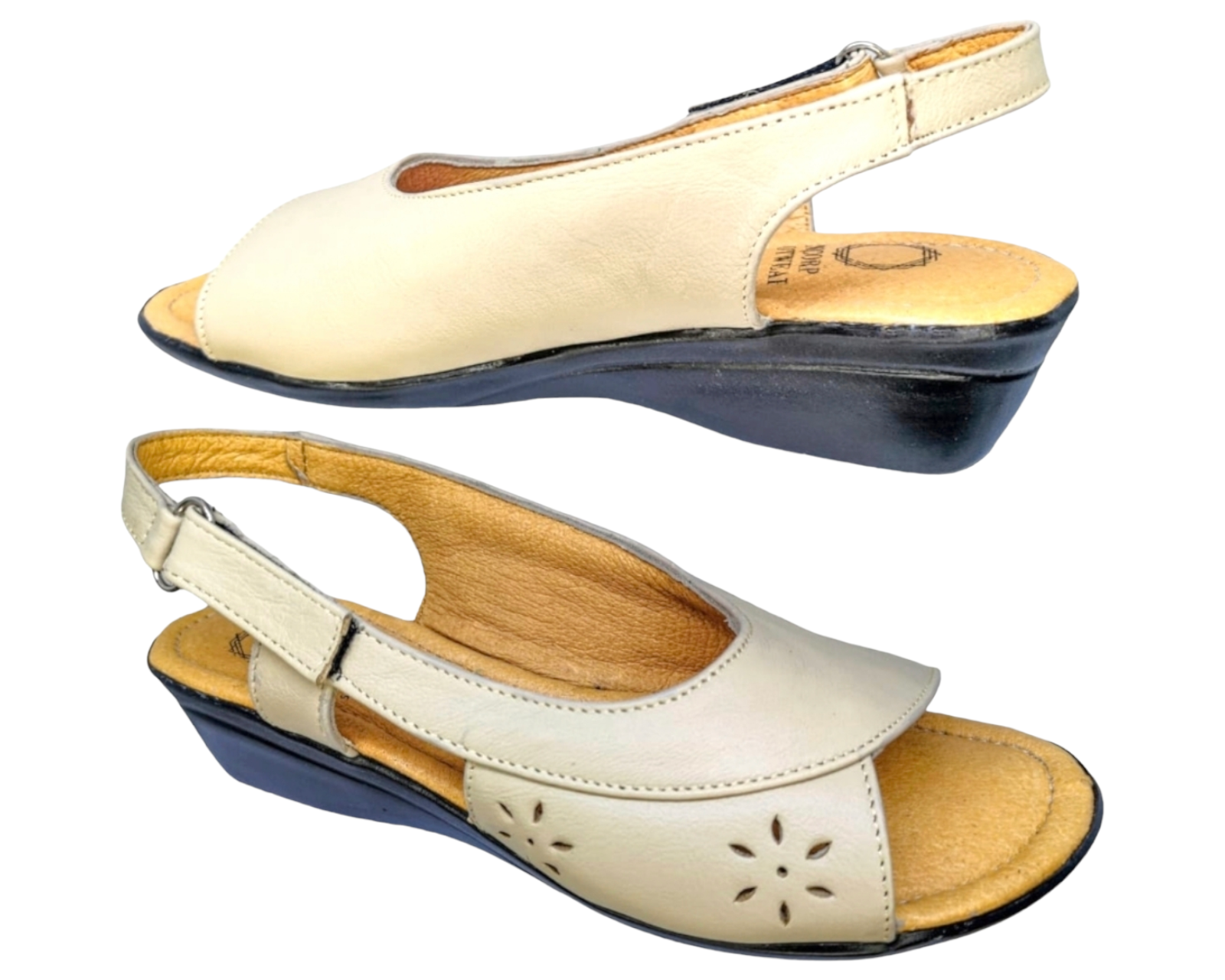 Foto 3 pulgar | Sandalias Enco Footwear de Piel Borrego Soft Comfort Beiges para Mujer