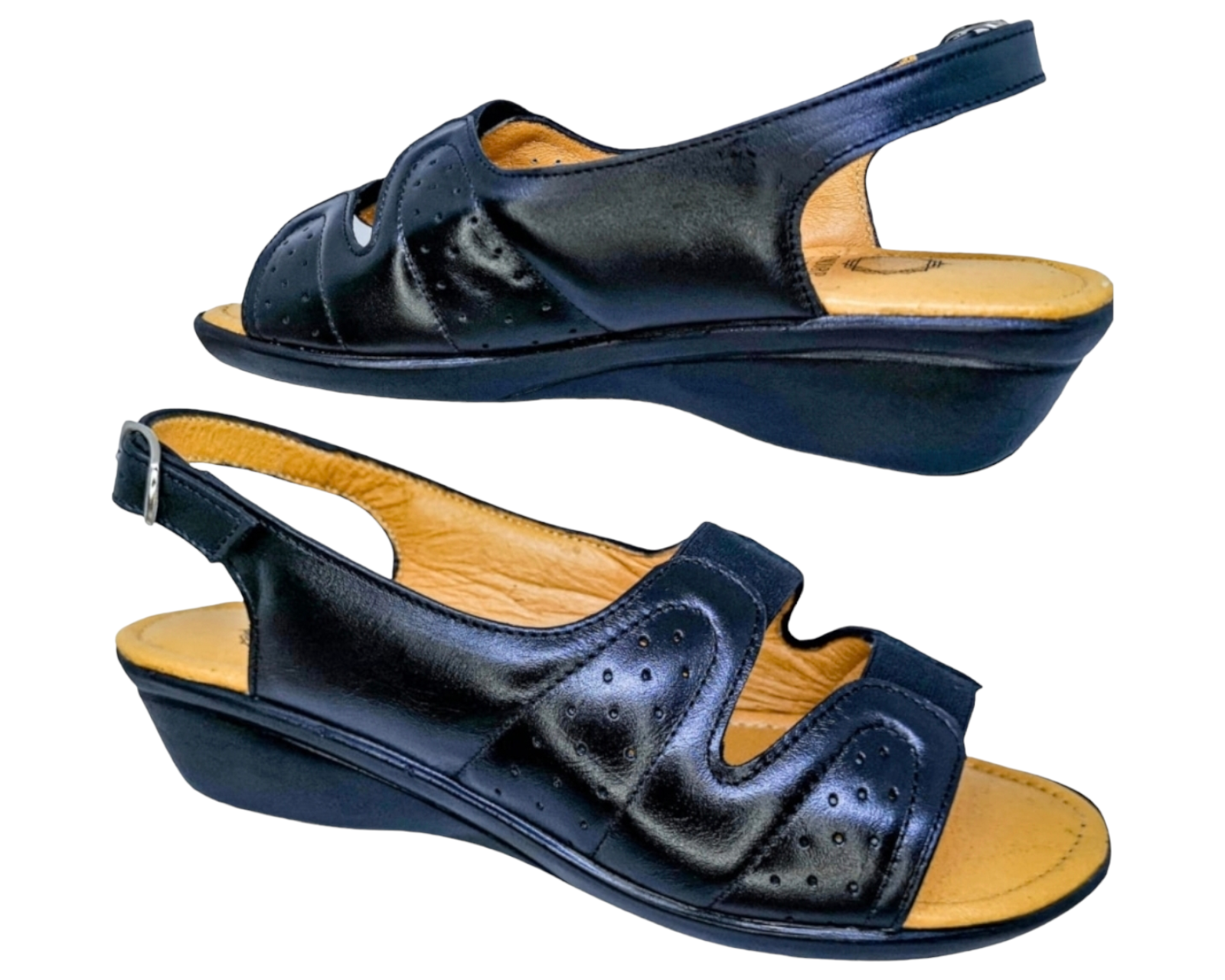 Foto 3 pulgar | Sandalias Enco Footwear de Piel Soft Comfort Negras para Mujer
