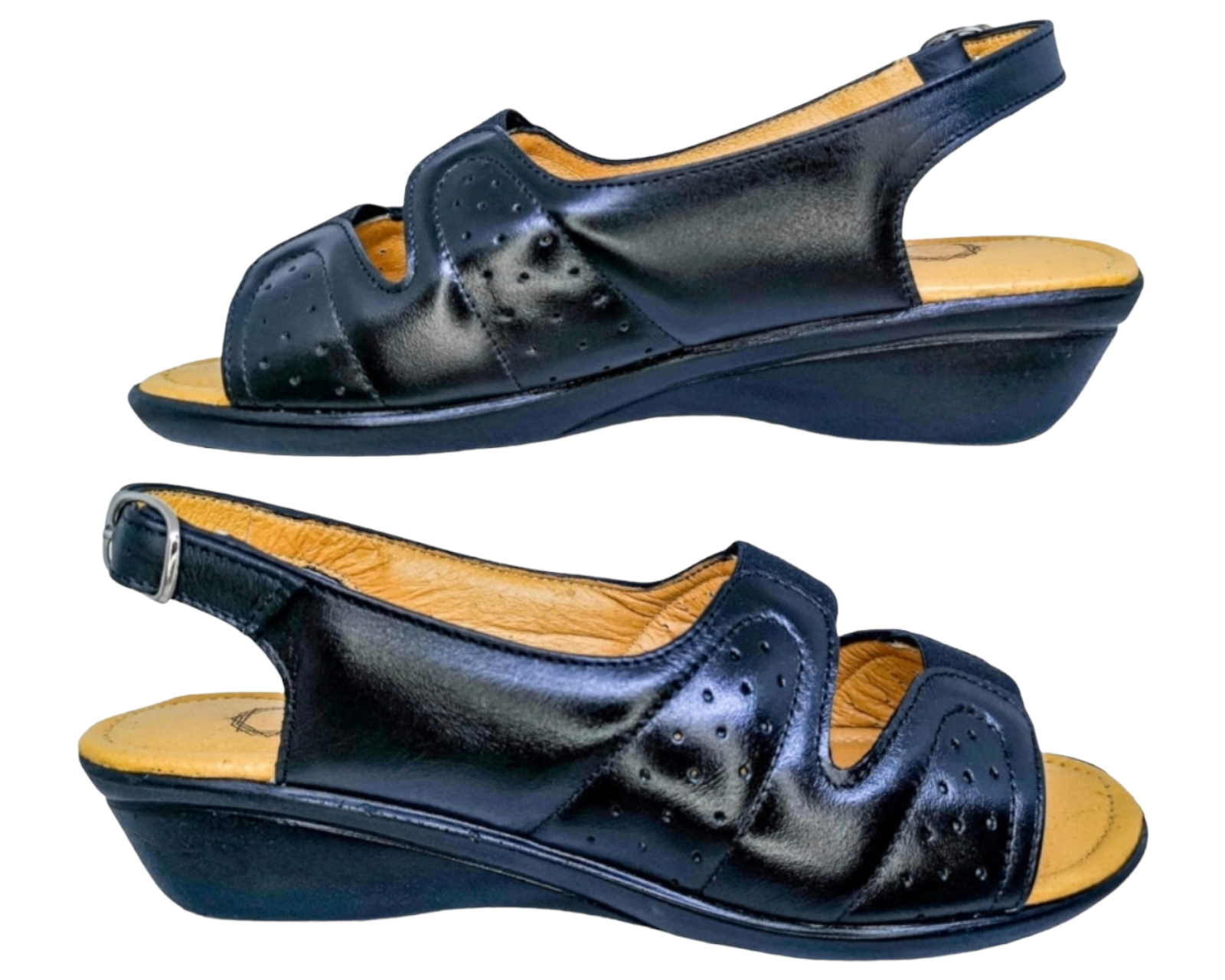 Foto 4 pulgar | Sandalias Enco Footwear de Piel Soft Comfort Negras para Mujer