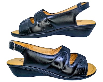 Foto 3 | Sandalias Enco Footwear de Piel Soft Comfort Negras para Mujer