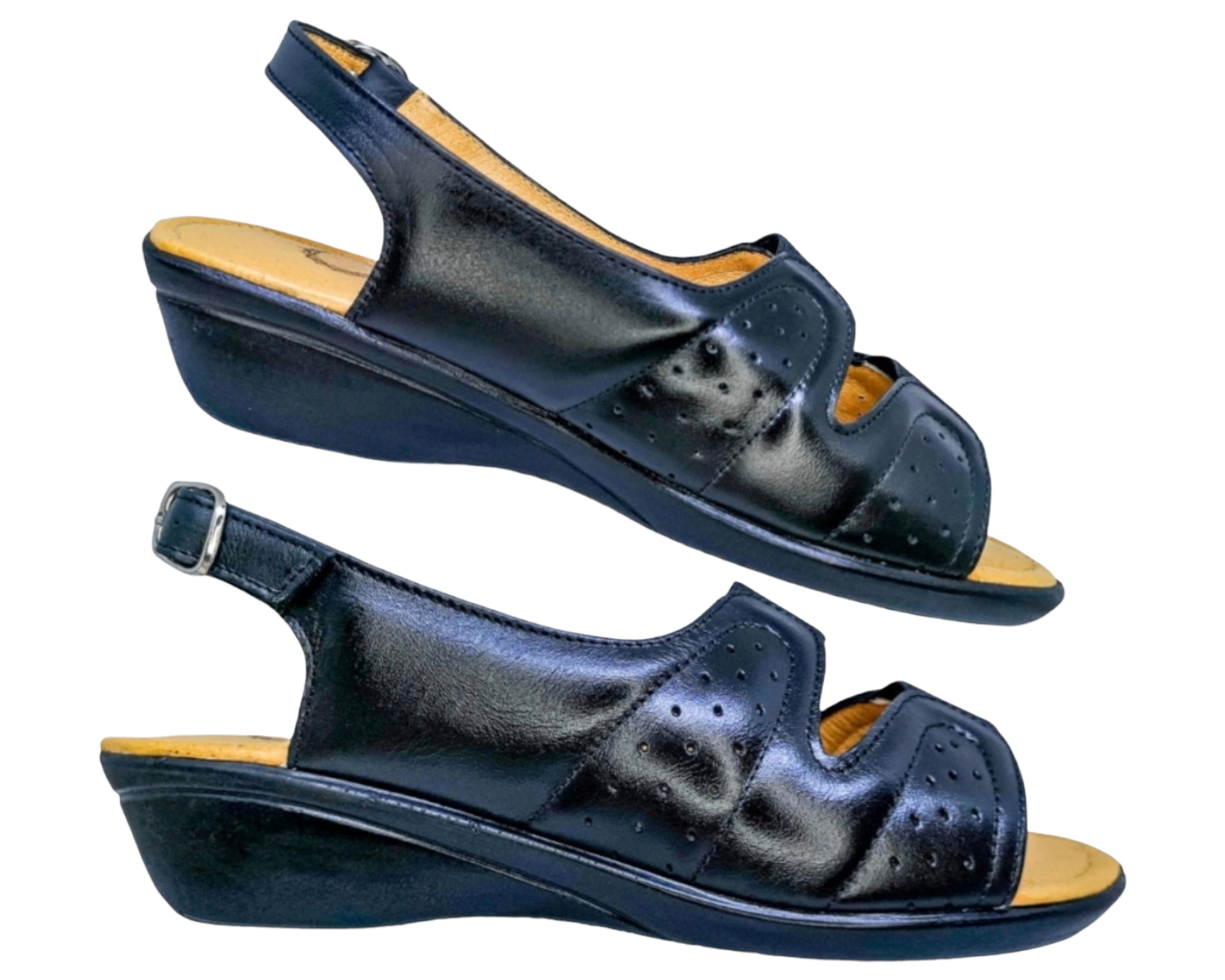 Foto 6 pulgar | Sandalias Enco Footwear de Piel Soft Comfort Negras para Mujer