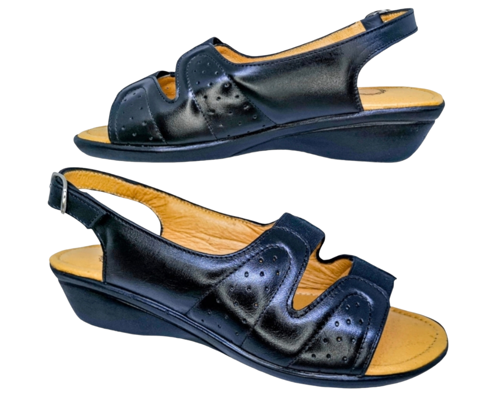 Foto 7 pulgar | Sandalias Enco Footwear de Piel Soft Comfort Negras para Mujer