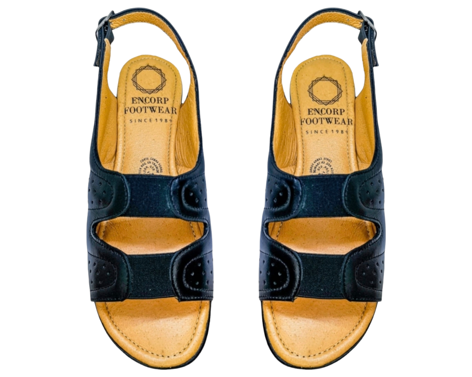 Foto 8 pulgar | Sandalias Enco Footwear de Piel Soft Comfort Negras para Mujer
